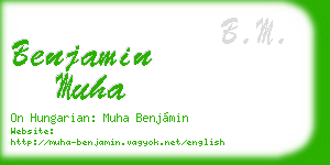 benjamin muha business card
